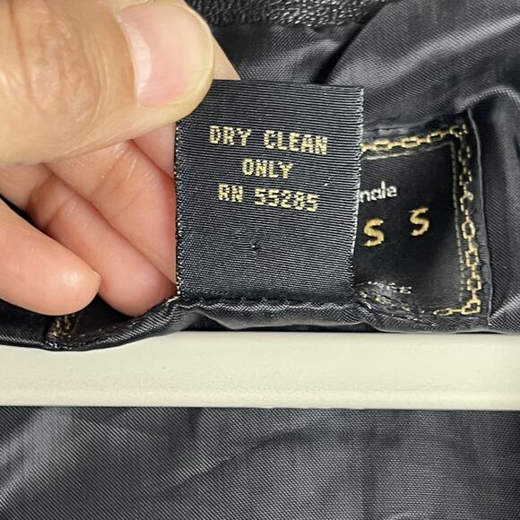 Vintage Express Vest Mens Medium Black Leather Zipper Pockets Biker Moto 90s Y2K - Picture 8 of 14